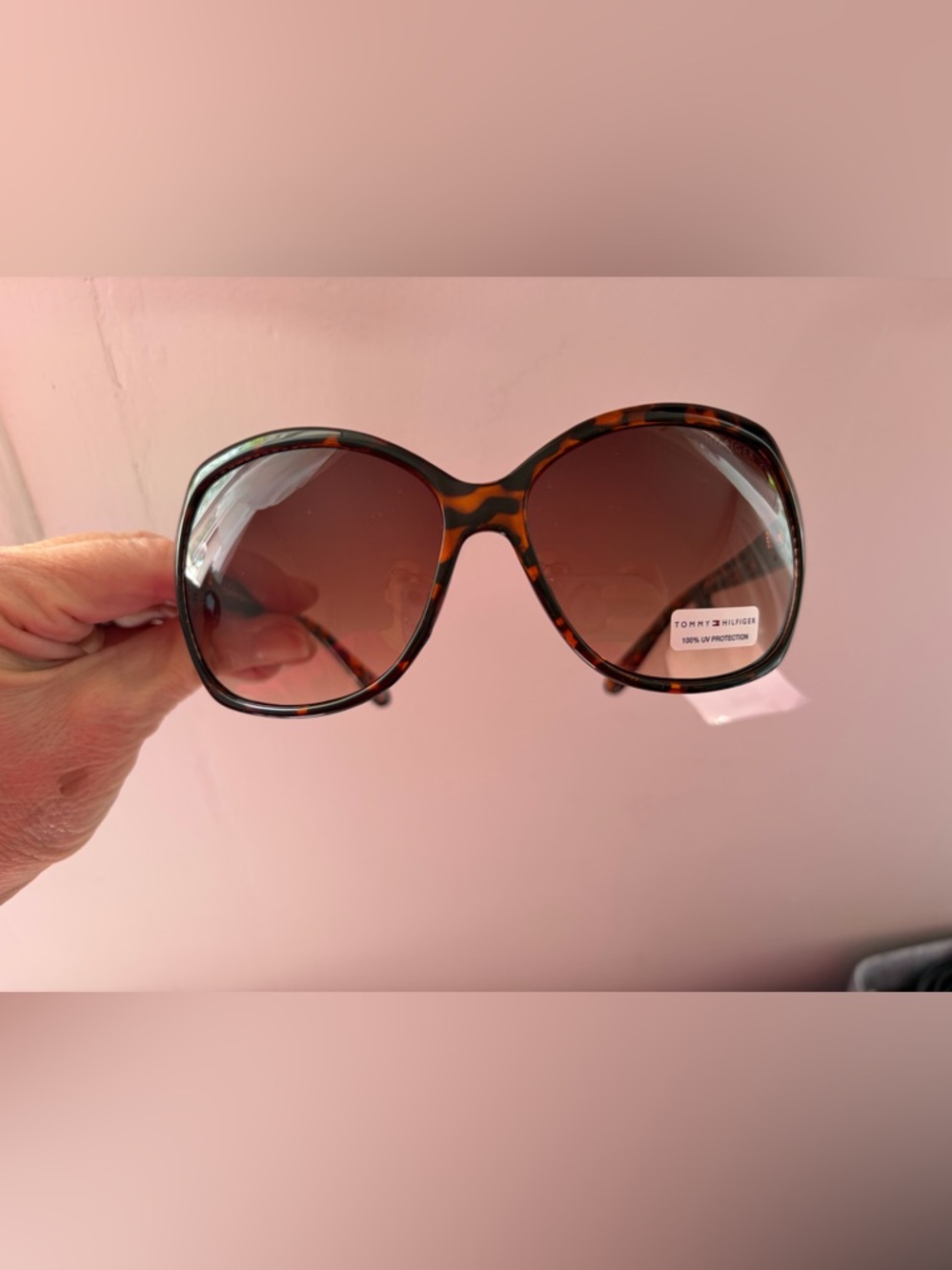 Tommy Hilfiger Tortoise Shell Oversized Sunglasses NEW